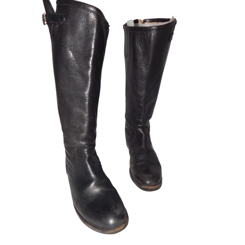 Frye Pippa 77007 Black Leather Zip Back Women's Tall BOOTS Size 9